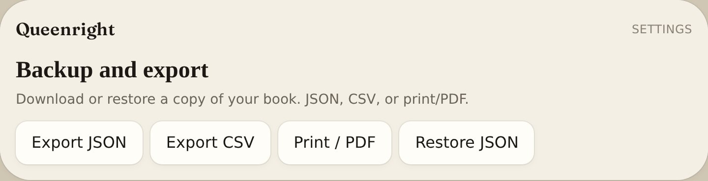 Backup and export