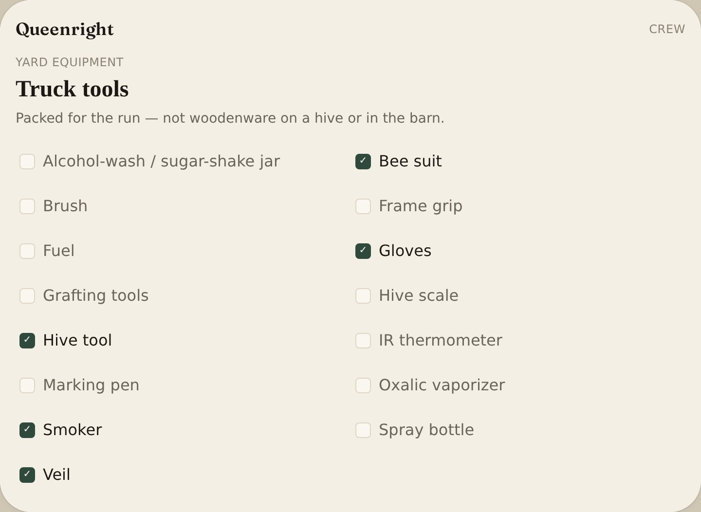 Truck tools